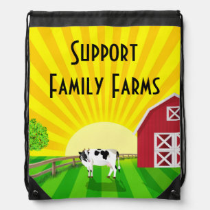 Support Family Farms Drawstring Bag