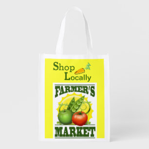 Support Farmer's Markets Reusable Grocery Bag
