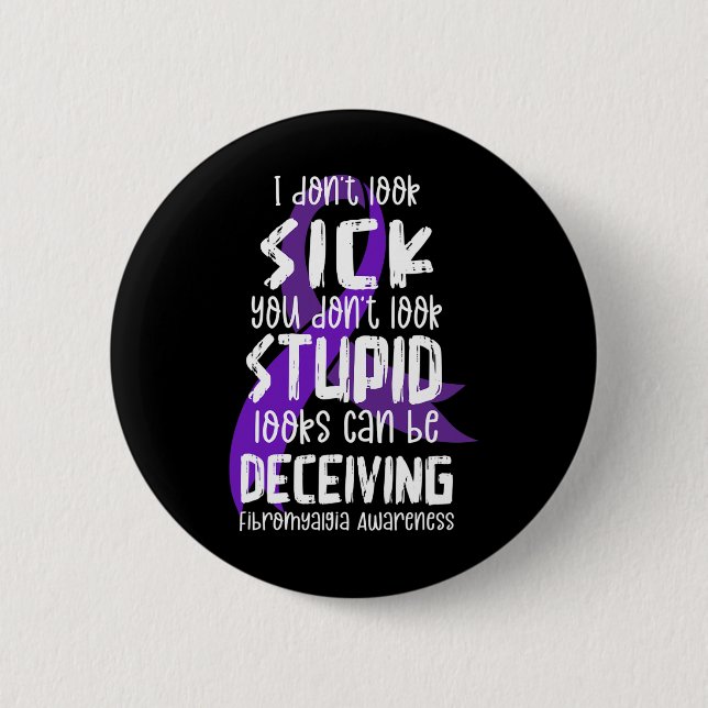 Support Fibromyalgia Awareness Month Fibro Warrior Button (Front)