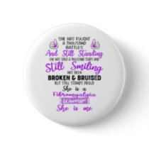 Support Fibromyalgia Warrior Gifts Button