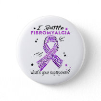 Support Fibromyalgia Warrior Gifts Button