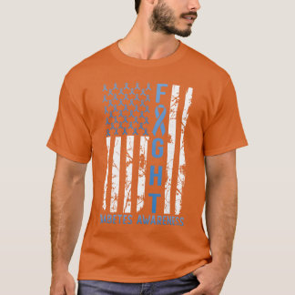 Support Fight USA Flagype 2ype 1 Diabetes Awarenes T-Shirt