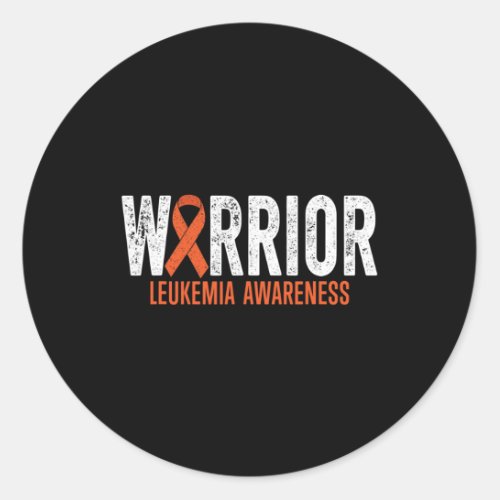 Support Fighter Warrior Leukemia Awareness  Classic Round Sticker