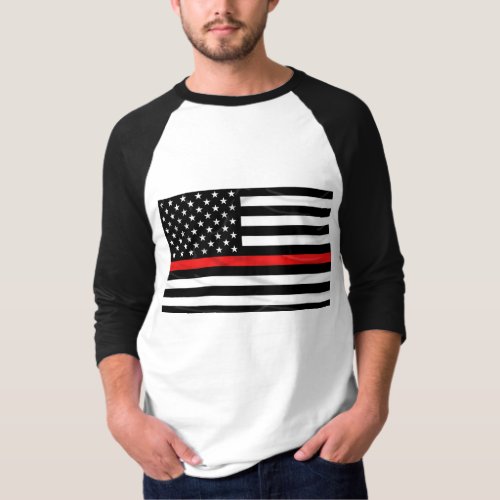 Support Firefighters Thin Red Line T_Shirt