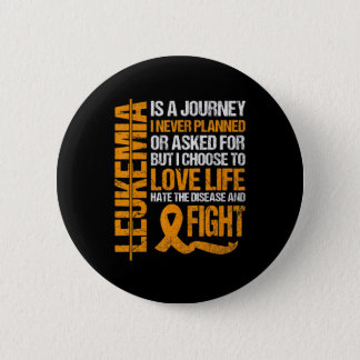 support for Leukemia Awareness orange Ribbon produ Button