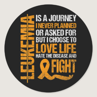 support for Leukemia Awareness orange Ribbon produ Classic Round Sticker