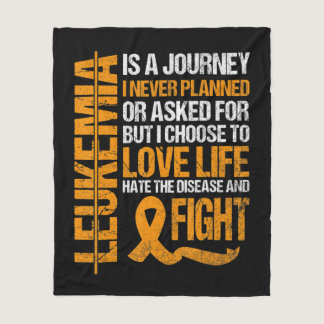 support for Leukemia Awareness orange Ribbon produ Fleece Blanket