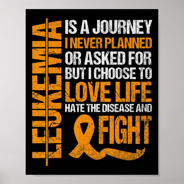 support for Leukemia Awareness orange Ribbon produ Poster (Front)