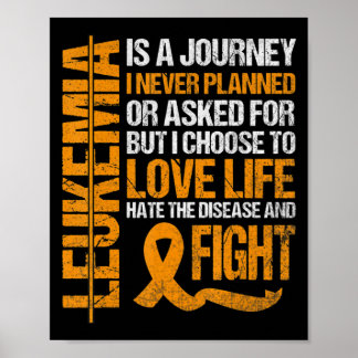 support for Leukemia Awareness orange Ribbon produ Poster
