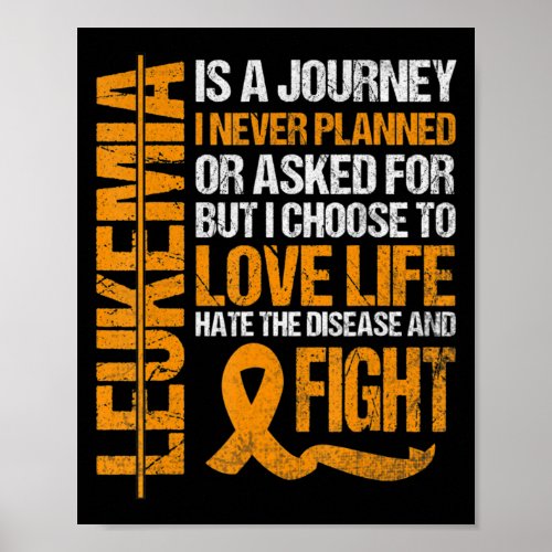 support for Leukemia Awareness orange Ribbon produ Poster