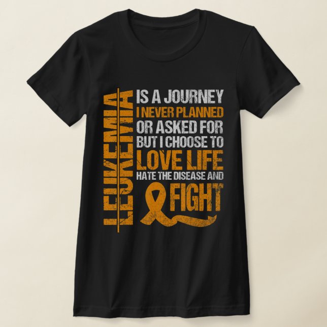 support for Leukemia Awareness orange Ribbon produ T-Shirt (Laydown)
