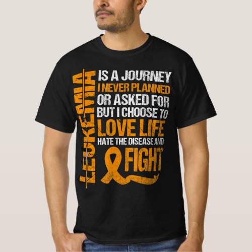 support for Leukemia Awareness orange Ribbon produ T_Shirt