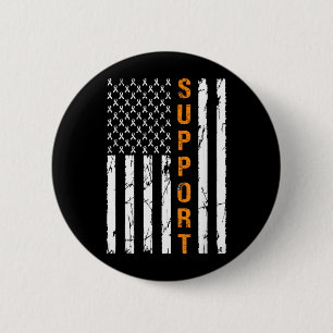 Support Funny Leukemia Awareness America Usa Flag Button