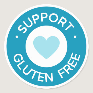 Support Gluten Free Heart Sticker Set