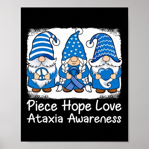 Support Gnomes With Ribbon Blue Ataxia Awareness 1 Poster