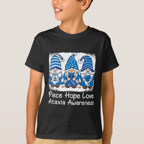 Support Gnomes With Ribbon Blue Ataxia Awareness 1 T_Shirt