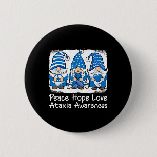 Support Gnomes With Ribbon Blue Ataxia Awareness Button