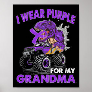 Support Grandma Pancreatic Cancer Monster Truck Ki Poster