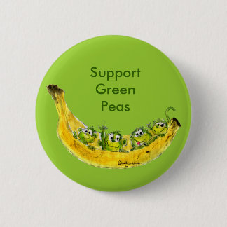 Support Green Peas Banimals Monkey Button Pin
