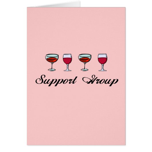 Support Group Wine Glasses Cards (Front)
