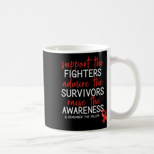 Support Heart Disease Red Ribbon Awareness  Coffee Mug