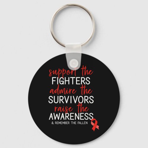 Support Heart Disease Red Ribbon Awareness  Keychain