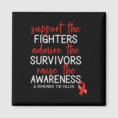 Support Heart Disease Red Ribbon Awareness  Magnet