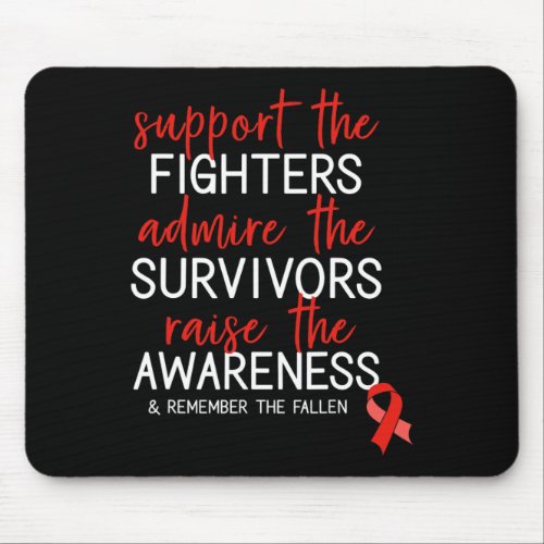 Support Heart Disease Red Ribbon Awareness  Mouse Pad