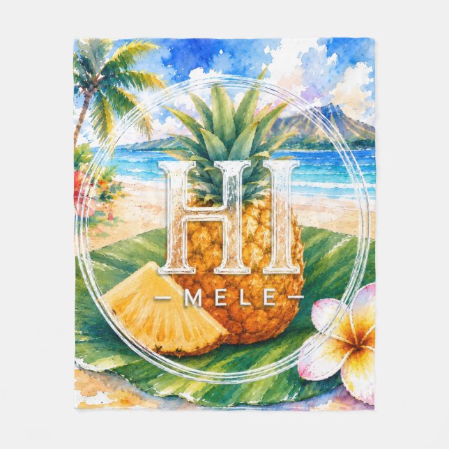 Support HIMELE Throw Blanket Pineapple  (Front)