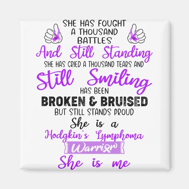 Support Hodgkin's Lymphoma Warrior Gifts Magnet (Front)