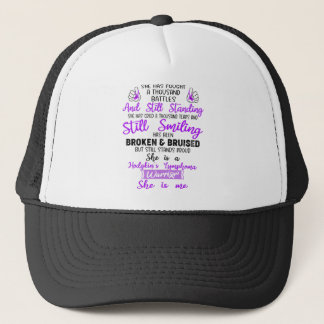 Support Hodgkin's Lymphoma Warrior Gifts Trucker Hat