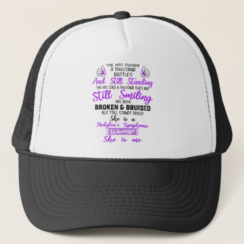 Support Hodgkins Lymphoma Warrior Gifts Trucker Hat
