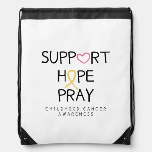 supporthopepray childhood cancer drawstring bag