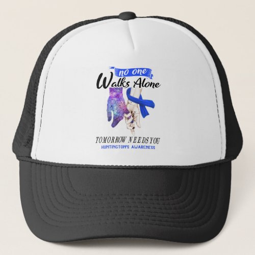 Support Huntingtons Awareness Ribbon Gifts Trucker Hat