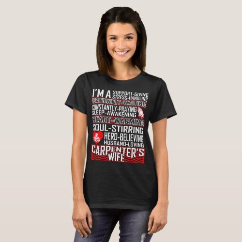 Support Husband Loving Carpenter Wife Tshirt