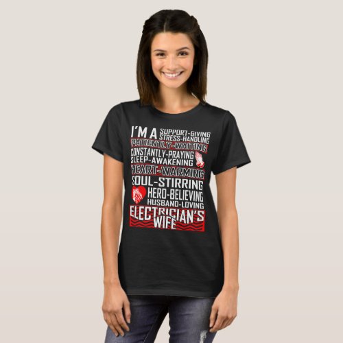 Support Husband Loving Electrician Wife Tshirt