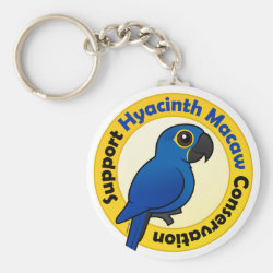 Support Hyacinth Macaw Conservation Basic Button Keychain