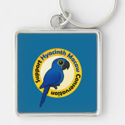 Support Hyacinth Macaw Conservation Premium Square Keychain