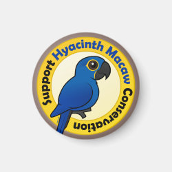 Support Hyacinth Macaw Conservation Round Magnet