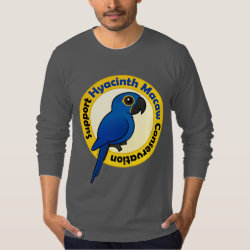 Support Hyacinth Macaw Conservation Men's American Apparel Fine Jersey Long Sleeve T-Shirt
