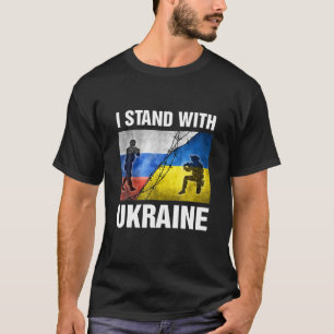 Support I Stand With Ukraine American Ukrainian Fl T-Shirt