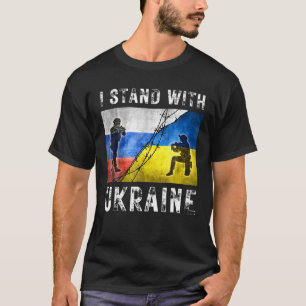 Support I Stand With Ukraine American Ukrainian, U T-Shirt