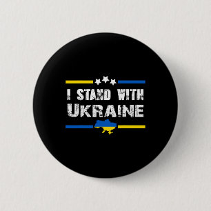 Support I Stand With Ukraine Flag American Ukraini Button