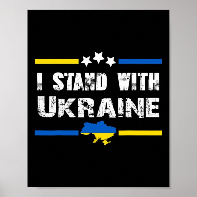 Support I Stand With Ukraine Flag American Ukraini Poster (Front)