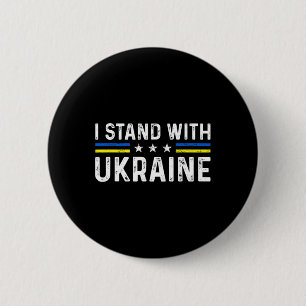 Support I Stand With Ukraine Ukrainian Flag Button