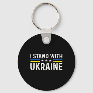 Support I Stand With Ukraine Ukrainian Flag Keychain