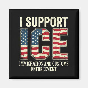 Support ice immigration officers american flag magnet