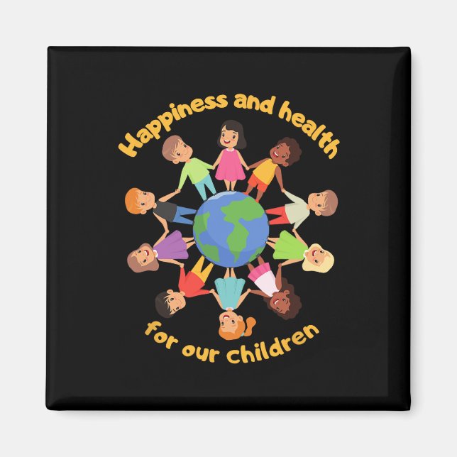 Support International Children's Day Planet Earth  Magnet (Front)