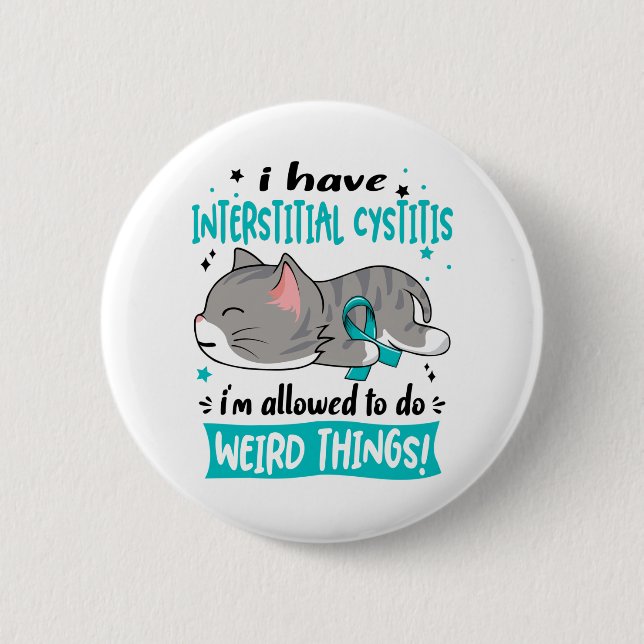 Support Interstitial Cystitis Awareness Ribbon Gif Button (Front)