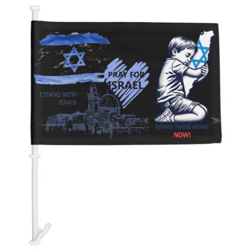 Support Israel Free Hostages Now Car Flag